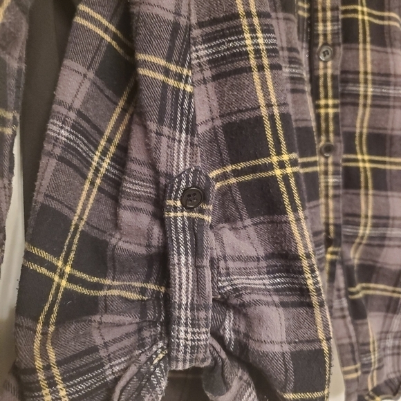 STREETWEAR SOCIETY PLAID BUTTON DOWN SHIRT GRAY OVERSIZED COTTON WOMENS SMALL - Picture 5 of 10